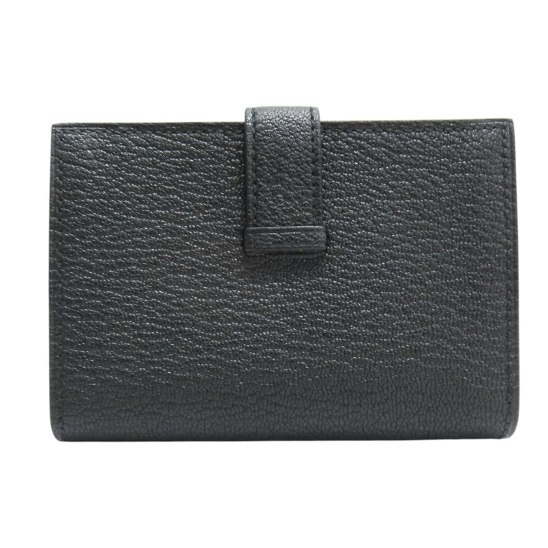 黑色山羊皮 Bearn 短夾 U刻【HERMES 愛馬仕】-1