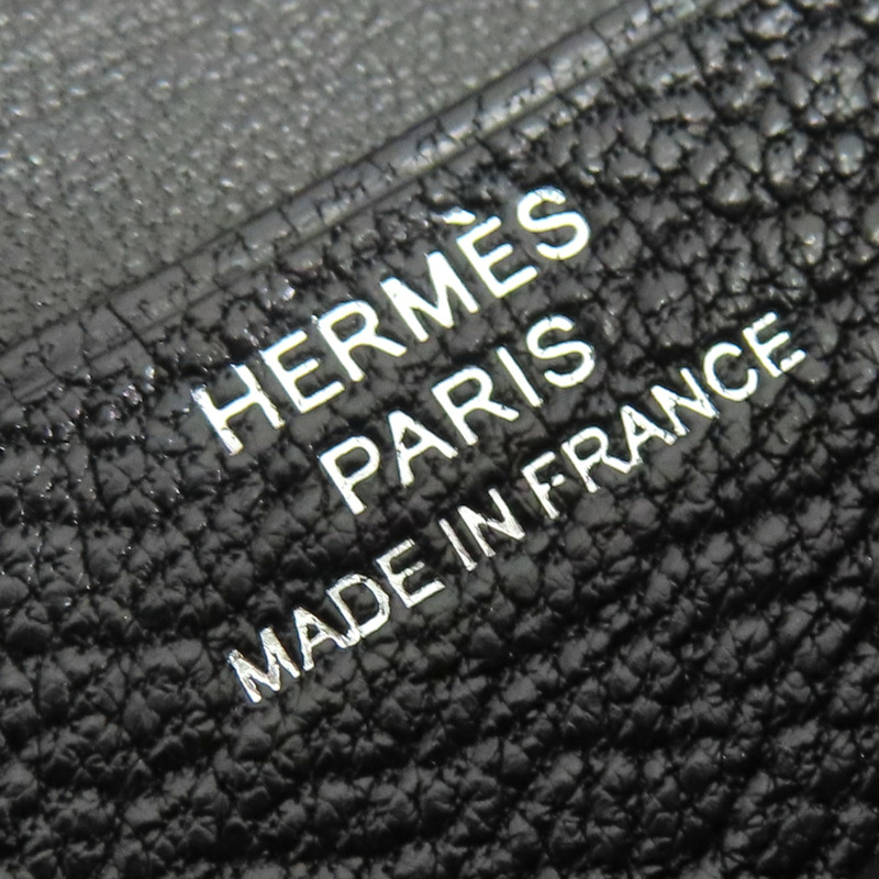 黑色山羊皮 Bearn 短夾 U刻【HERMES 愛馬仕】-9