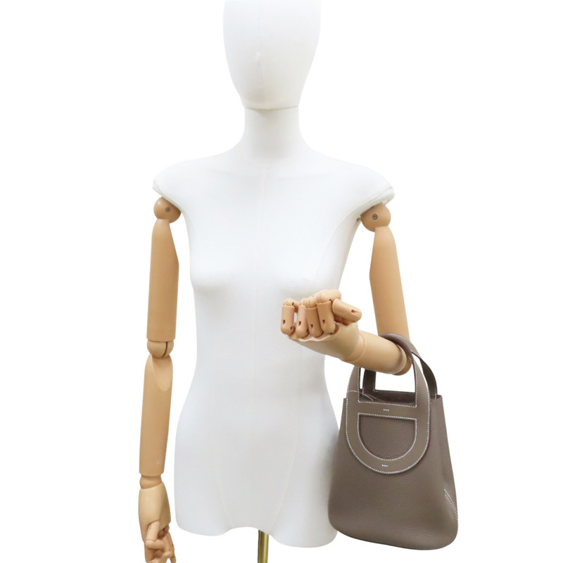 大象灰 TC牛皮 In the loop 手提包 金釦 W刻 【HERMES 愛馬仕】-7