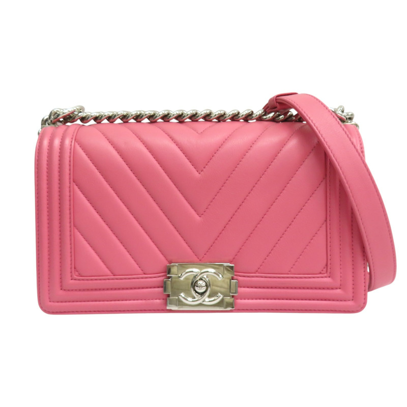 粉色牛皮 Boy 25 肩背包【CHANEL 香奈兒】 A67086-0