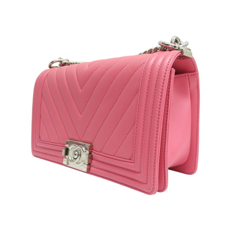 粉色牛皮 Boy 25 肩背包【CHANEL 香奈兒】 A67086-2