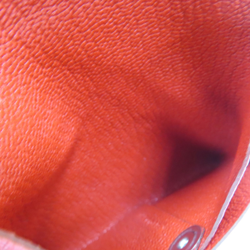 紅色山羊皮 Bastia 扣式 零錢包 X刻【HERMES 愛馬仕】-4