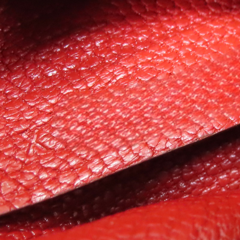 紅色山羊皮 Bastia 扣式 零錢包 X刻【HERMES 愛馬仕】-6