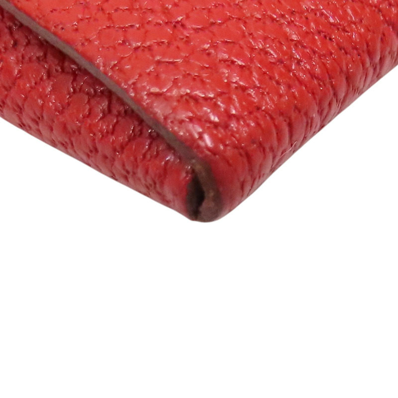 紅色山羊皮 Bastia 扣式 零錢包 X刻【HERMES 愛馬仕】-8