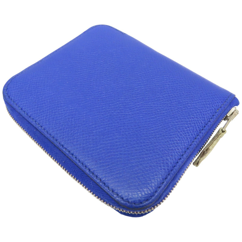 藍色 Epsom牛皮 絲巾 Azap siilk 拉鍊零錢包 口O刻【HERMES 愛馬仕】-3