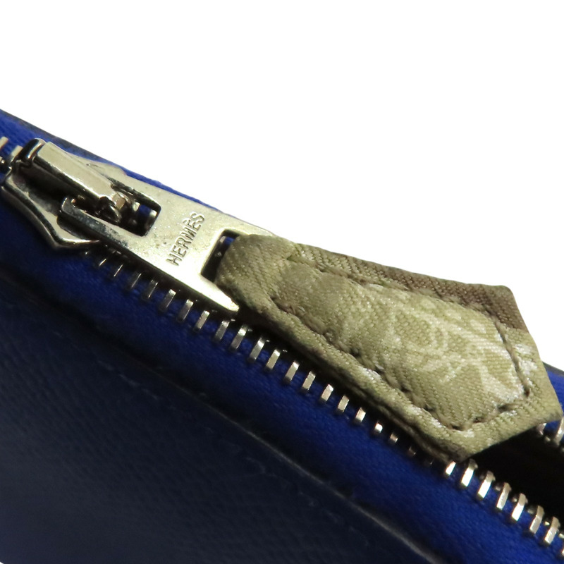 藍色 Epsom牛皮 絲巾 Azap siilk 拉鍊零錢包 口O刻【HERMES 愛馬仕】-15