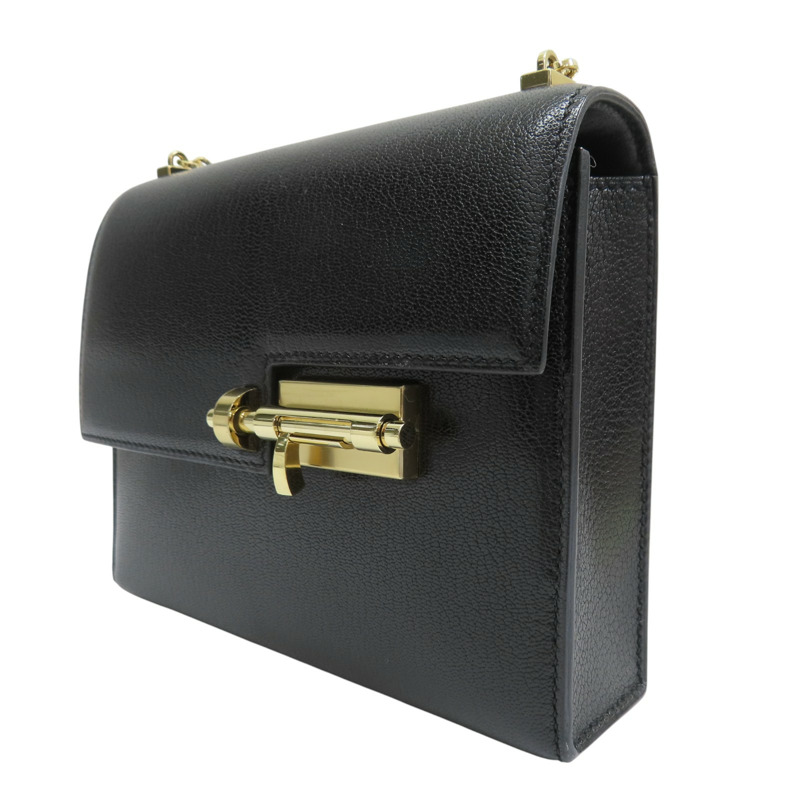 黑色 山羊皮 Verrou mini 肩背包 D刻 金釦【HERMES 愛馬仕】-2