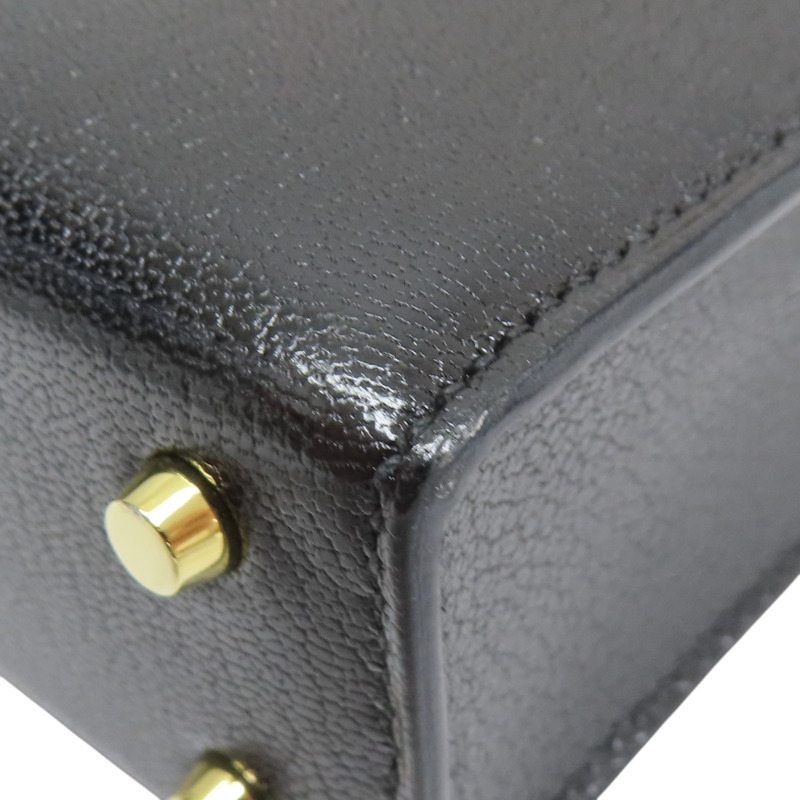 黑色 山羊皮 Verrou mini 肩背包 D刻 金釦【HERMES 愛馬仕】-8