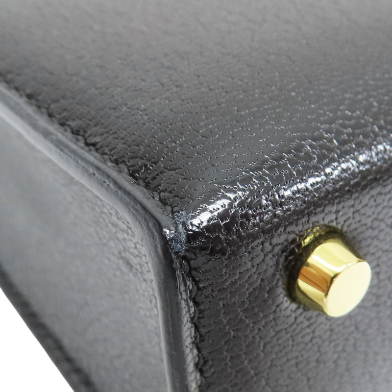 黑色 山羊皮 Verrou mini 肩背包 D刻 金釦【HERMES 愛馬仕】-9