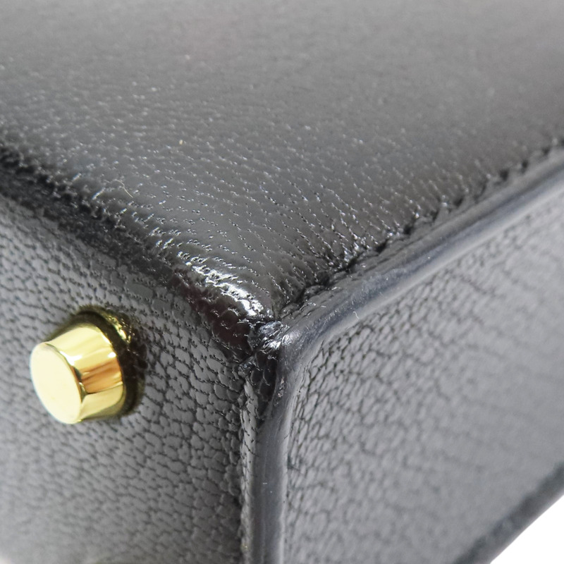 黑色 山羊皮 Verrou mini 肩背包 D刻 金釦【HERMES 愛馬仕】-10