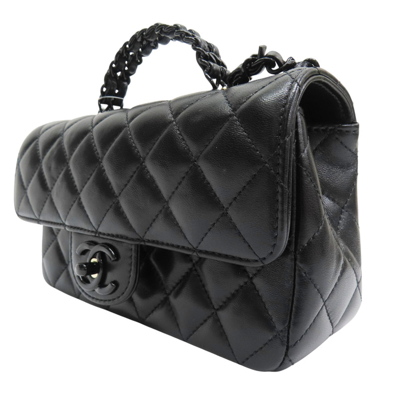 黑色 牛皮 手把 鏈帶 肩背包【CHANEL 香奈兒】 AS5243-2