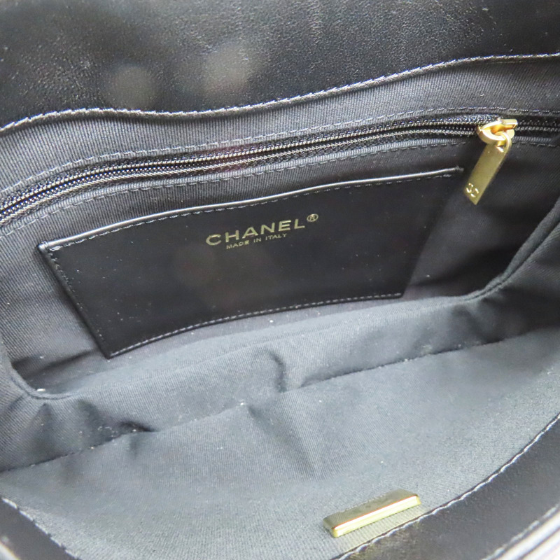 黑色 牛皮 肩背包 金釦【CHANEL 香奈兒】-4