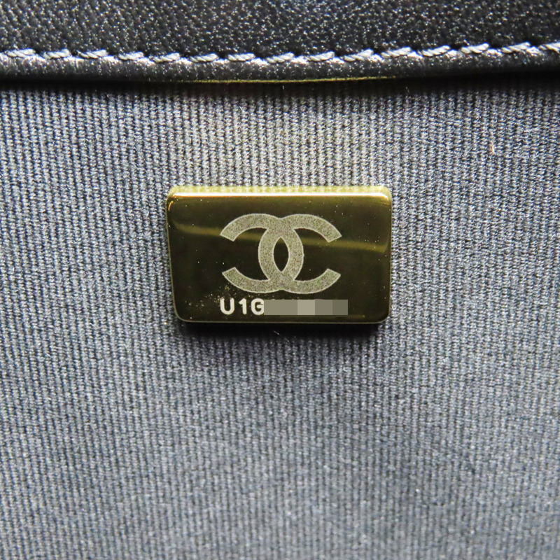 黑色 牛皮 肩背包 金釦【CHANEL 香奈兒】-6