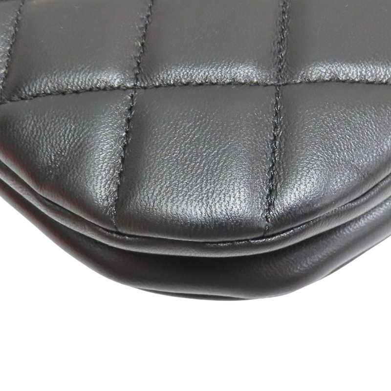 黑色 牛皮 肩背包 金釦【CHANEL 香奈兒】-11