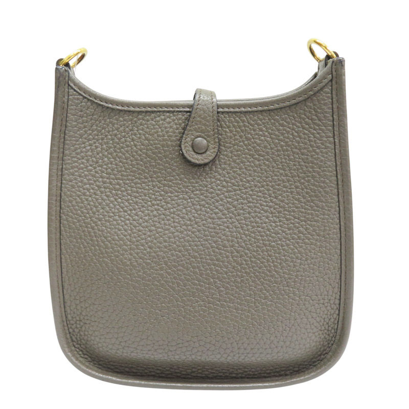 灰色 牛皮 Mini Evelyne 肩背包 Y刻【HERMES 愛馬仕】-1