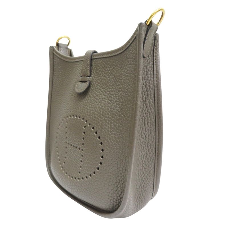 灰色 牛皮 Mini Evelyne 肩背包 Y刻【HERMES 愛馬仕】-2