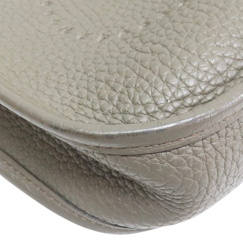 灰色 牛皮 Mini Evelyne 肩背包 Y刻【HERMES 愛馬仕】-8