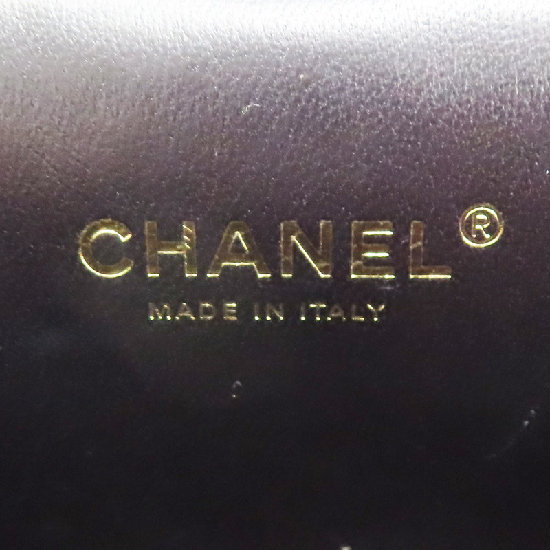 黑色 菱格紋 荔枝牛皮 化粧箱 鏈帶肩背包 銀釦【CHANEL 香奈兒】 AS3171-5