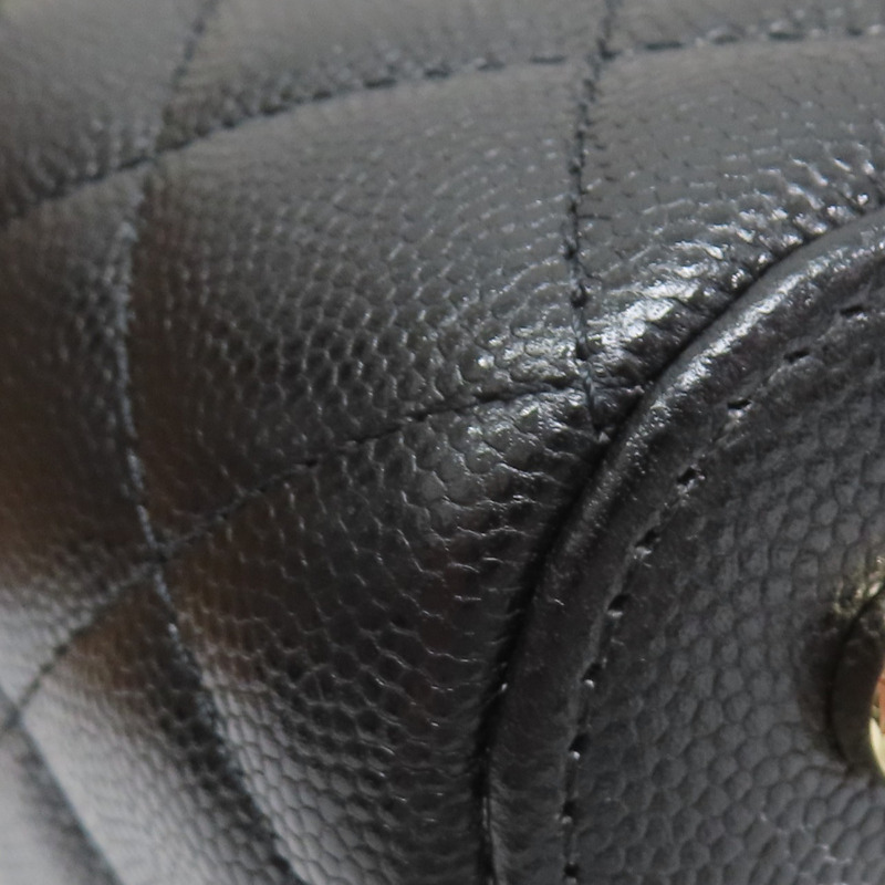 黑色 菱格紋 荔枝牛皮 化粧箱 鏈帶肩背包 銀釦【CHANEL 香奈兒】 AS3171-11