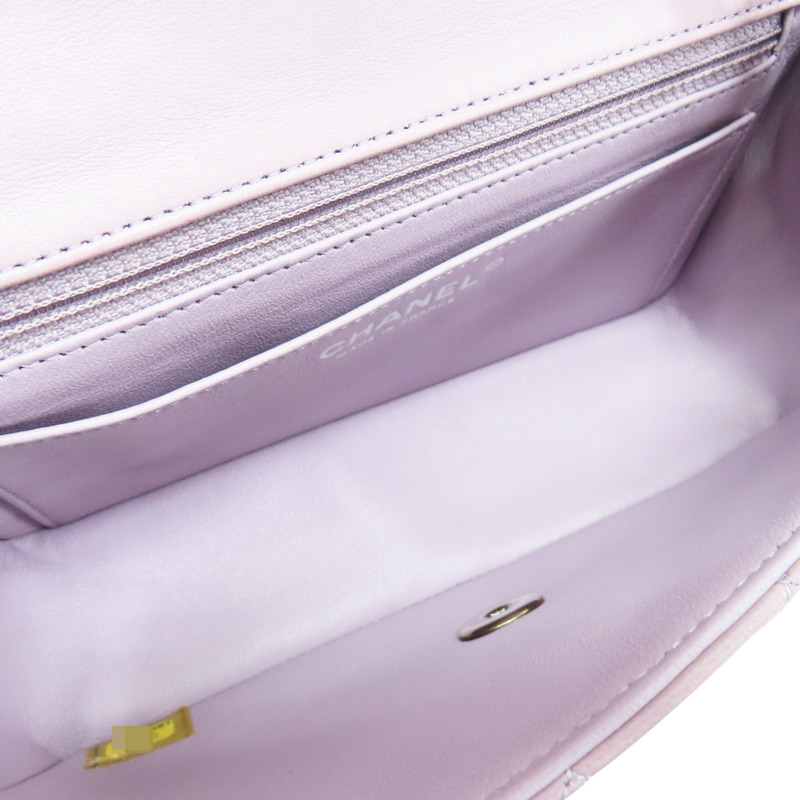 紫色 羊皮 COCO20cm 鏈帶肩背包 銀釦【CHANEL 香奈兒】 A69900-4