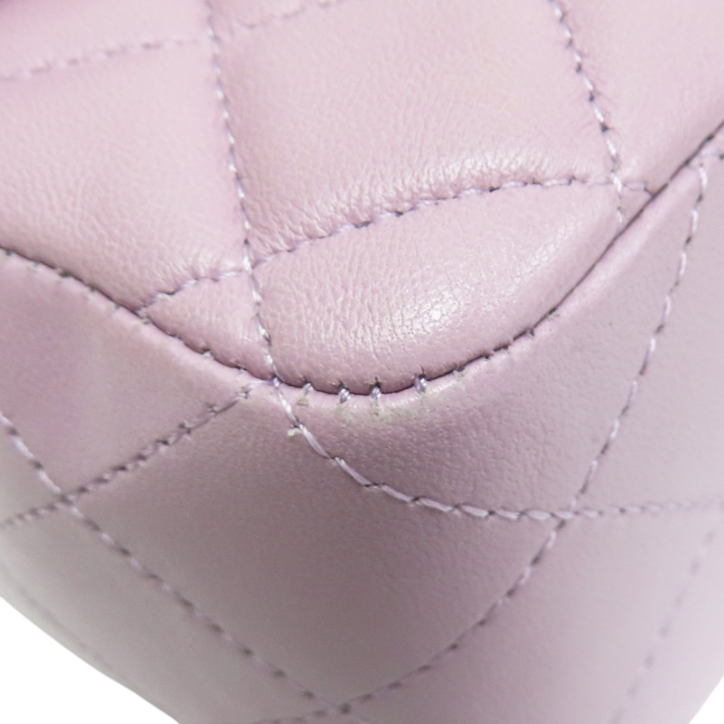 紫色 羊皮 COCO20cm 鏈帶肩背包 銀釦【CHANEL 香奈兒】 A69900-10