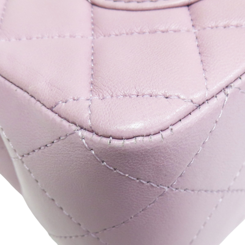 紫色 羊皮 COCO20cm 鏈帶肩背包 銀釦【CHANEL 香奈兒】 A69900-12