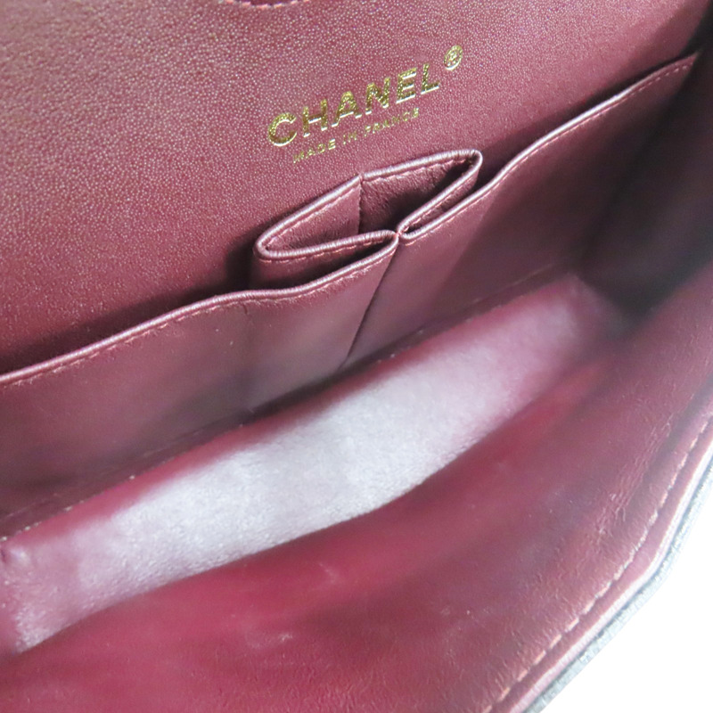 黑色 菱格紋 荔枝牛皮 COCO 23cm 鏈帶肩背包【CHANEL 香奈兒】 A01113-4