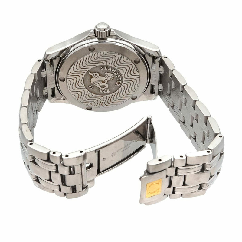 歐米茄海馬系列120公尺防水男士腕錶 2501 81,附日期顯示,海軍藍錶盤,自動機械錶-3