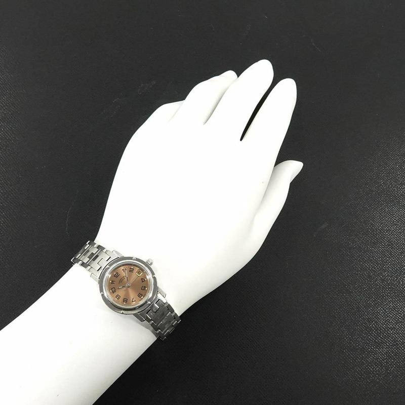 愛馬仕 Clipper CL4 210 女士腕錶，附日期顯示，粉紅石英機芯-3