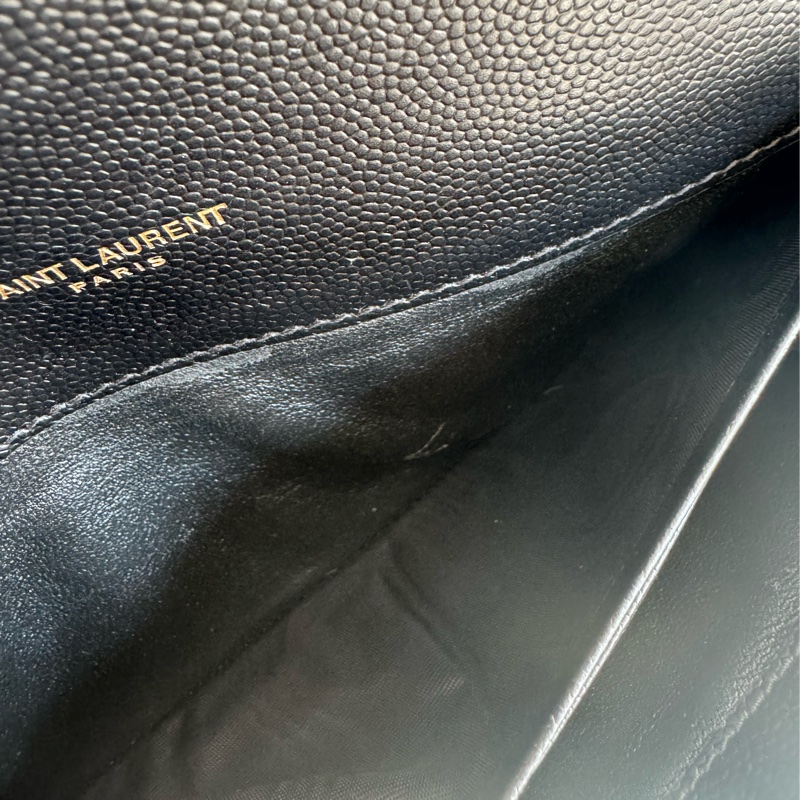 Ysl黑色金logo信封釦式長夾 經典不敗款-24