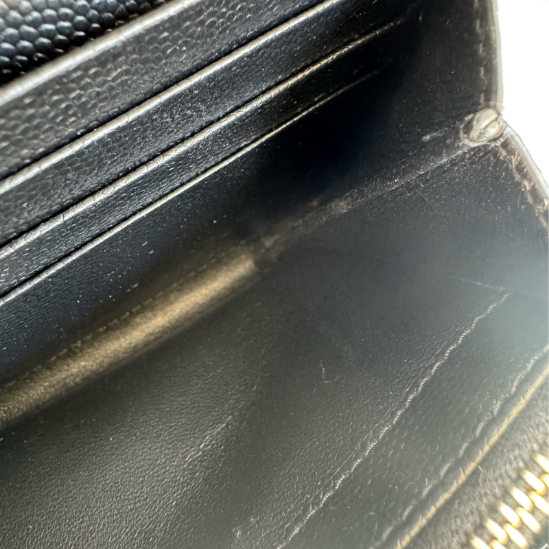 Ysl黑色金logo信封釦式長夾 經典不敗款-29