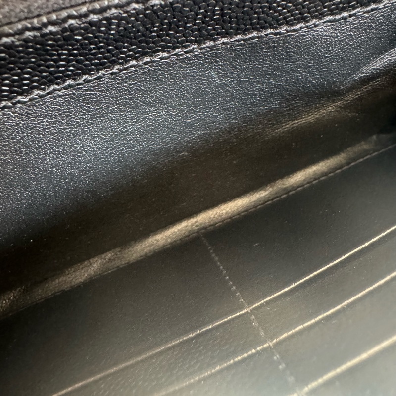 Ysl黑色金logo信封釦式長夾 經典不敗款-32