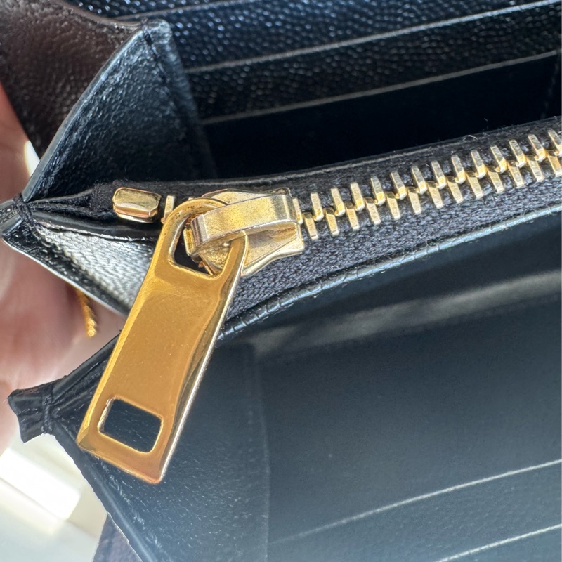 Ysl黑色金logo信封釦式長夾 經典不敗款-34