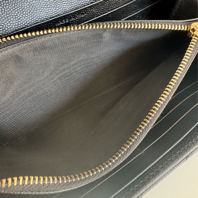 Ysl黑色金logo信封釦式長夾 經典不敗款-35