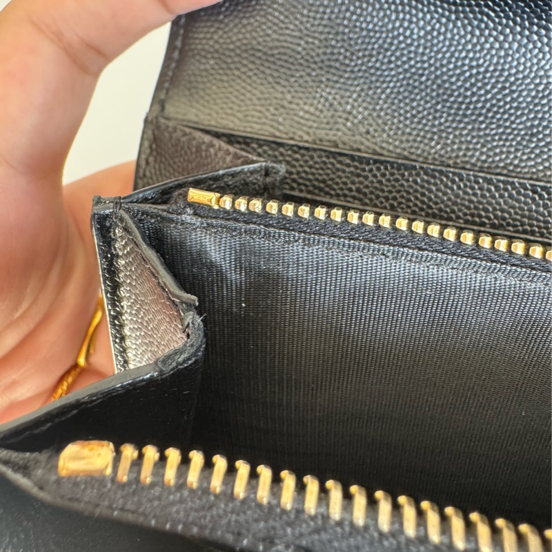 Ysl黑色金logo信封釦式長夾 經典不敗款-36