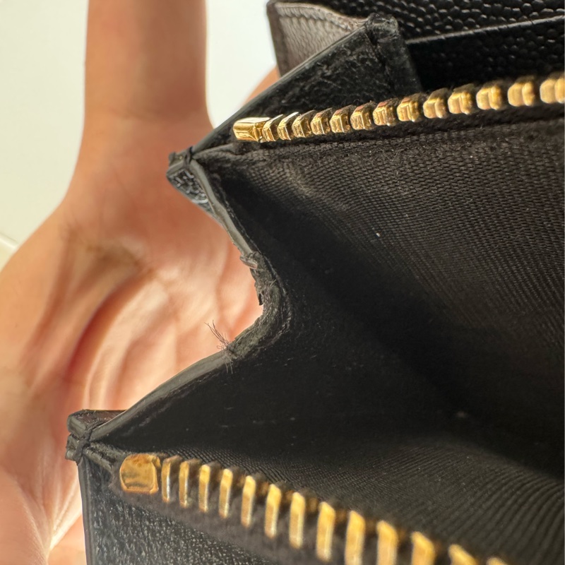 Ysl黑色金logo信封釦式長夾 經典不敗款-38