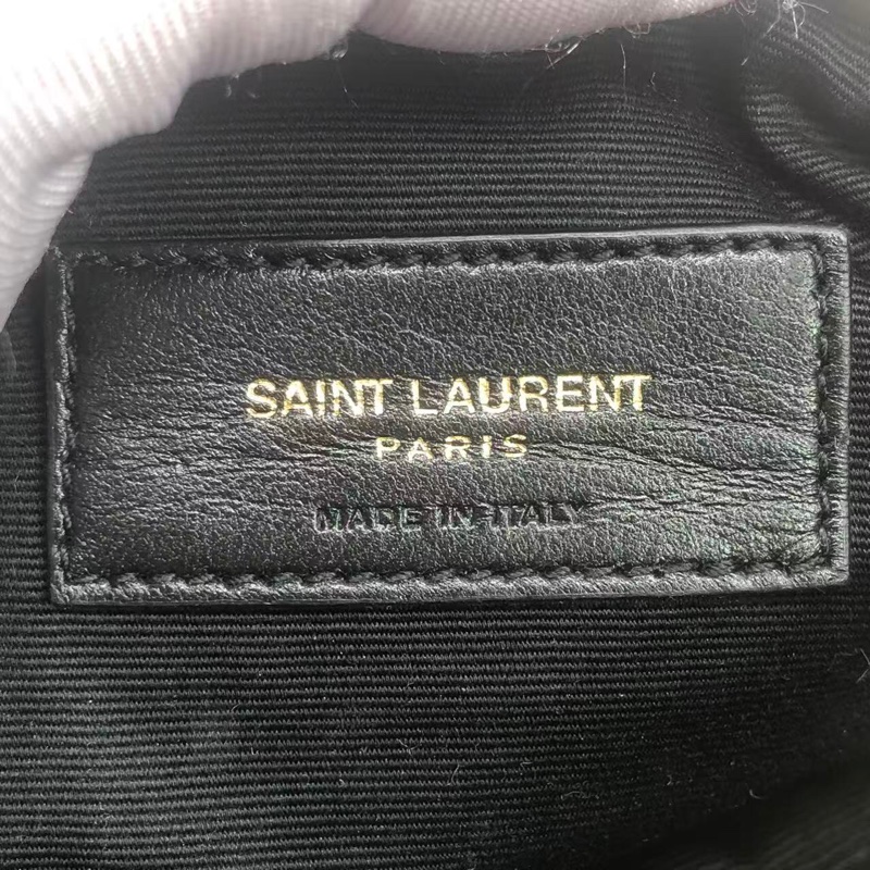 二手Ysl聖羅蘭白色羊皮sade圓桶包單肩包-7