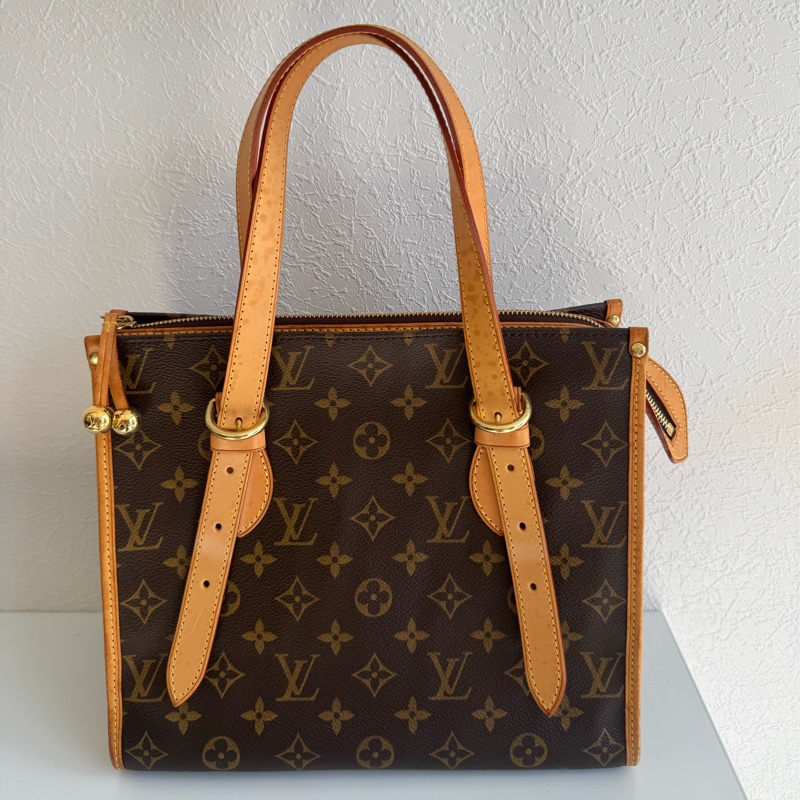 LV花紋雙小金球吊飾肩背包  少見特別款-0