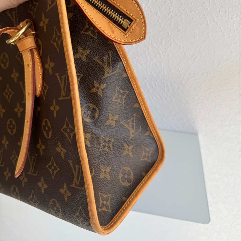 LV花紋雙小金球吊飾肩背包  少見特別款-10