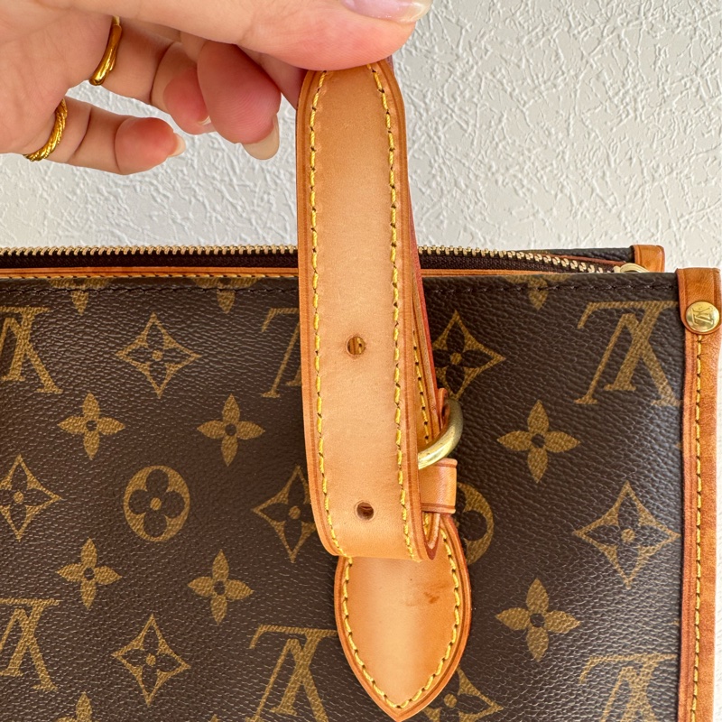 LV花紋雙小金球吊飾肩背包  少見特別款-24