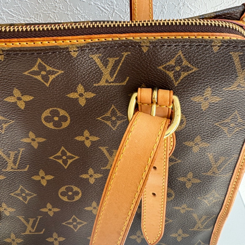 LV花紋雙小金球吊飾肩背包  少見特別款-42