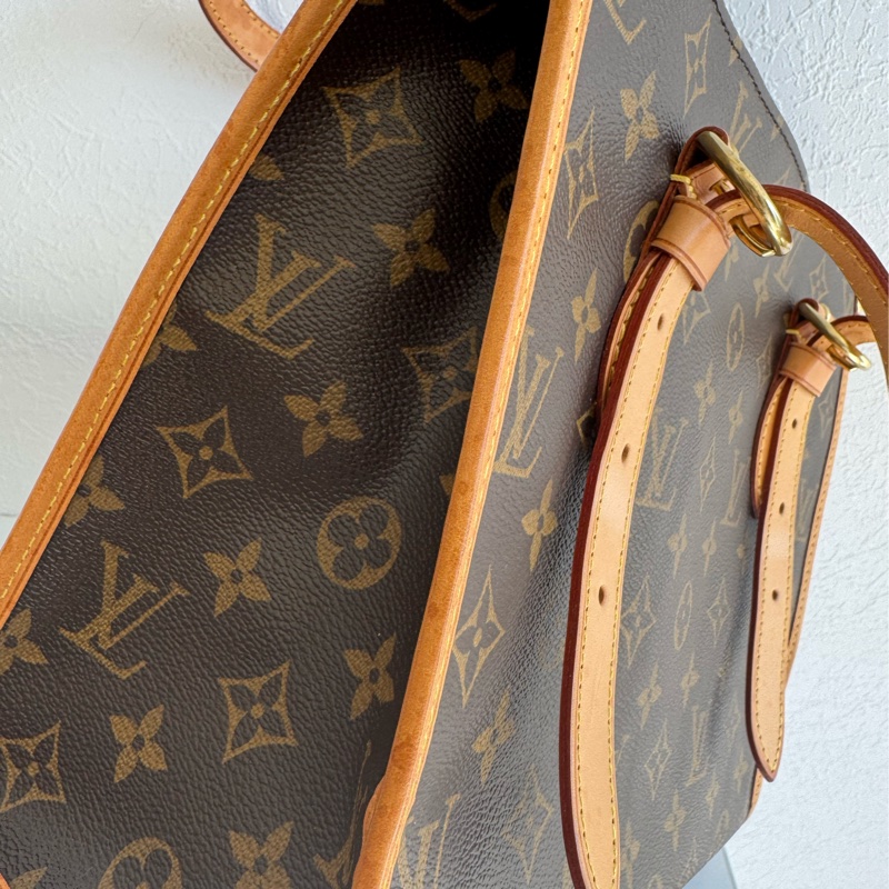 LV花紋雙小金球吊飾肩背包  少見特別款-65