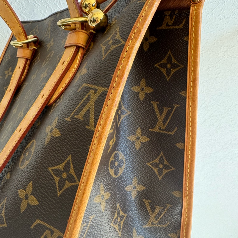 LV花紋雙小金球吊飾肩背包  少見特別款-66