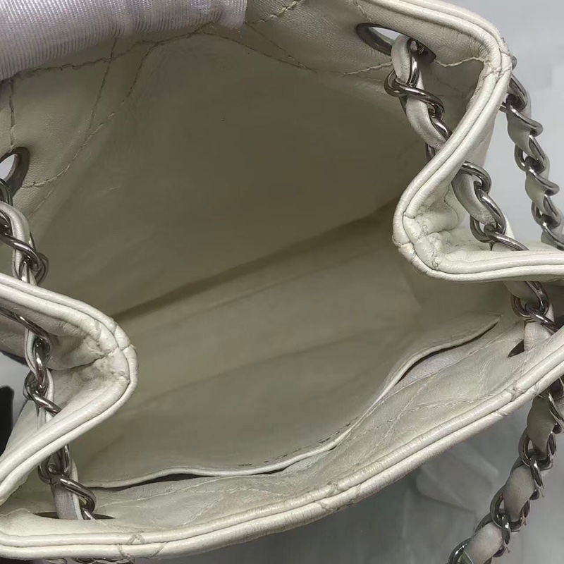 二手Chanel香奈兒黑白牛奶盒子包竪版tote-5