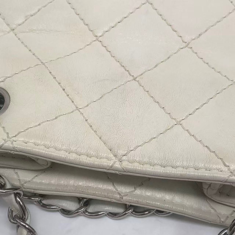 二手Chanel香奈兒黑白牛奶盒子包竪版tote-9