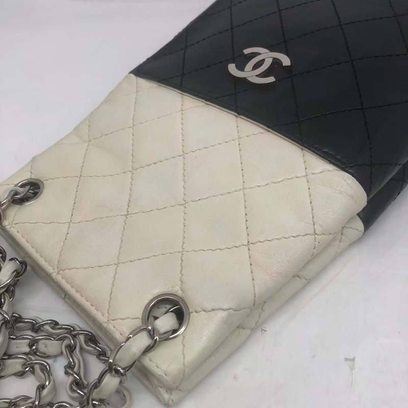二手Chanel香奈兒黑白牛奶盒子包竪版tote-18