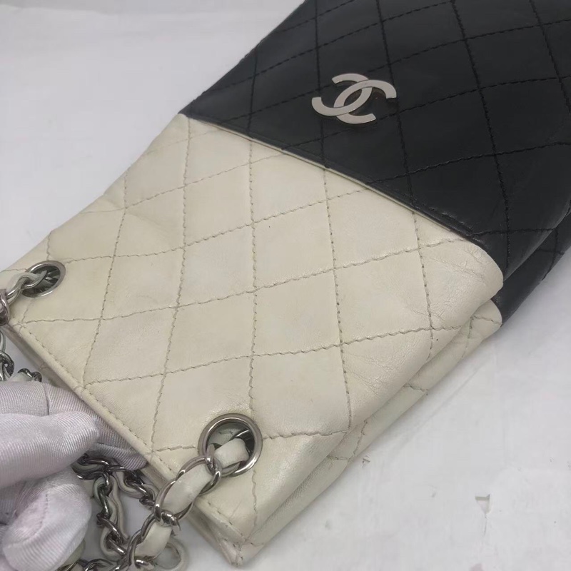 二手Chanel香奈兒黑白牛奶盒子包竪版tote-19