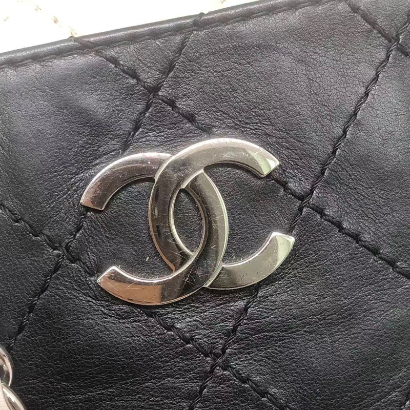 二手Chanel香奈兒黑白牛奶盒子包竪版tote-20