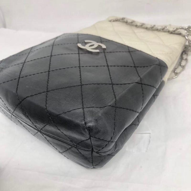二手Chanel香奈兒黑白牛奶盒子包竪版tote-21