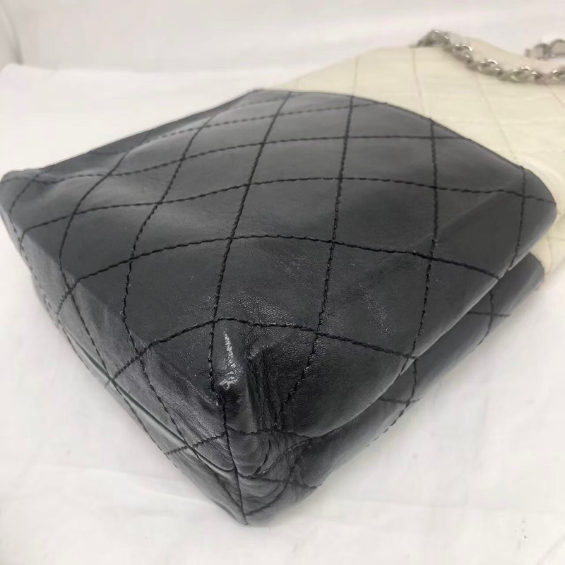 二手Chanel香奈兒黑白牛奶盒子包竪版tote-23